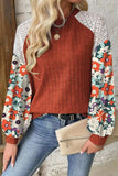 Printed Round Neck Long Sleeve Top - Trendsi - Flyclothing LLC