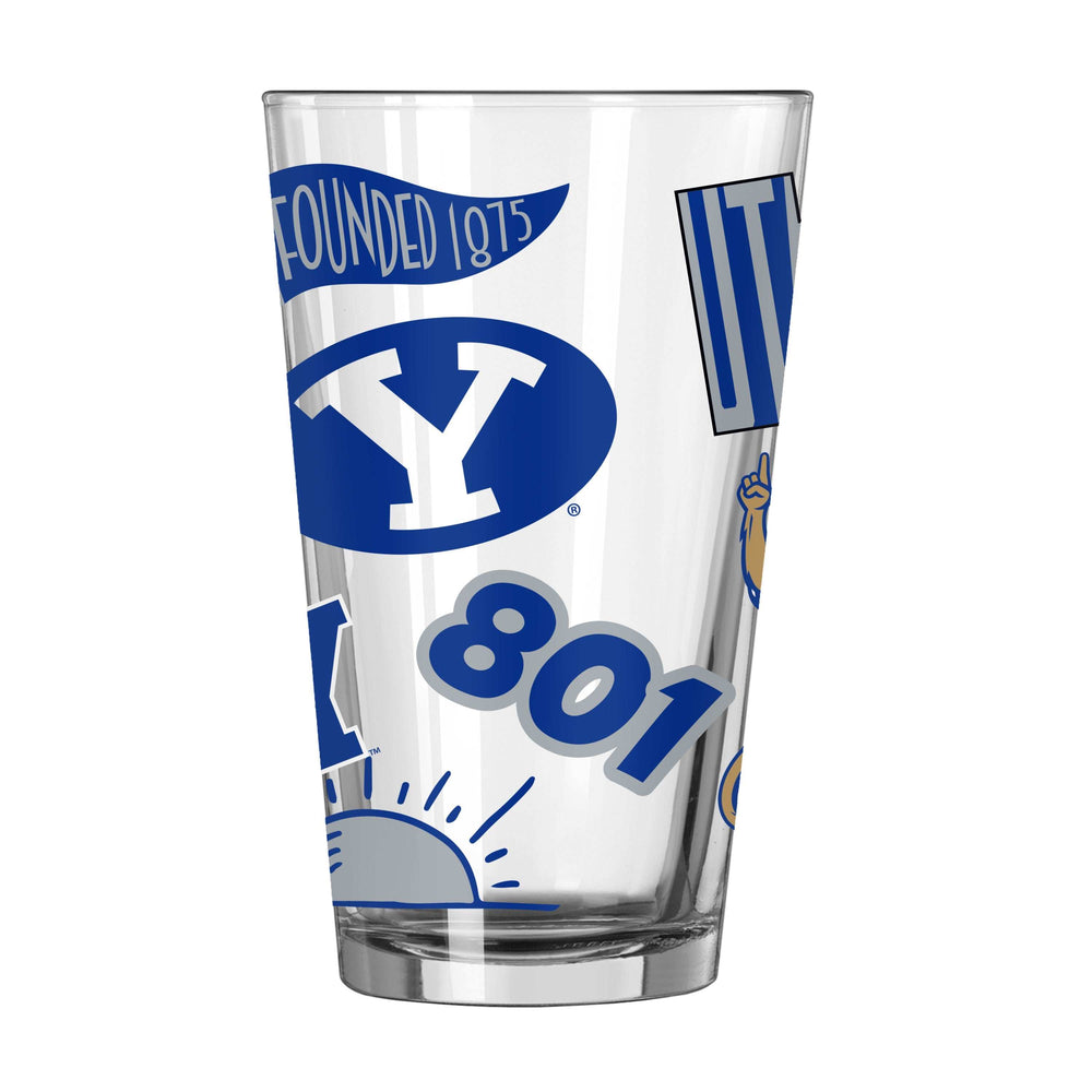 BYU 16oz Native Pint Glass - Logo Brands - Flyclothing LLC