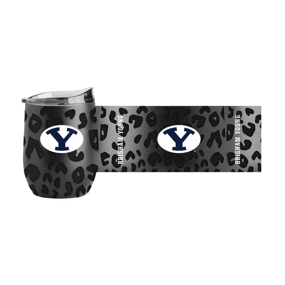 BYU Leopard 16oz Black Powdercoat Curved Beverage - Logo Brands - Flyclothing LLC