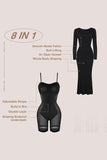 Basic Bae Built-In Shapewear Square Neck Long Sleeve Maxi Dress - ShopBasicbae - Flyclothing LLC