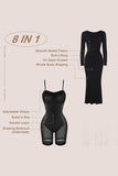 Basic Bae Built-In Shapewear Square Neck Long Sleeve Maxi Dress - Trendsi - Flyclothing LLC