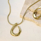 18K Gold-Plated Geometric Necklace - Trendsi - Flyclothing LLC