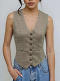 Plaid Button Down Vest - Trendsi - Flyclothing LLC
