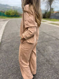 Full Size Washed Round Neck Top and Drawstring Pants Set Plus Size - Trendsi - Flyclothing LLC
