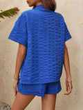 Button Up Half Sleeve Top and Shorts Set - Trendsi - Flyclothing LLC