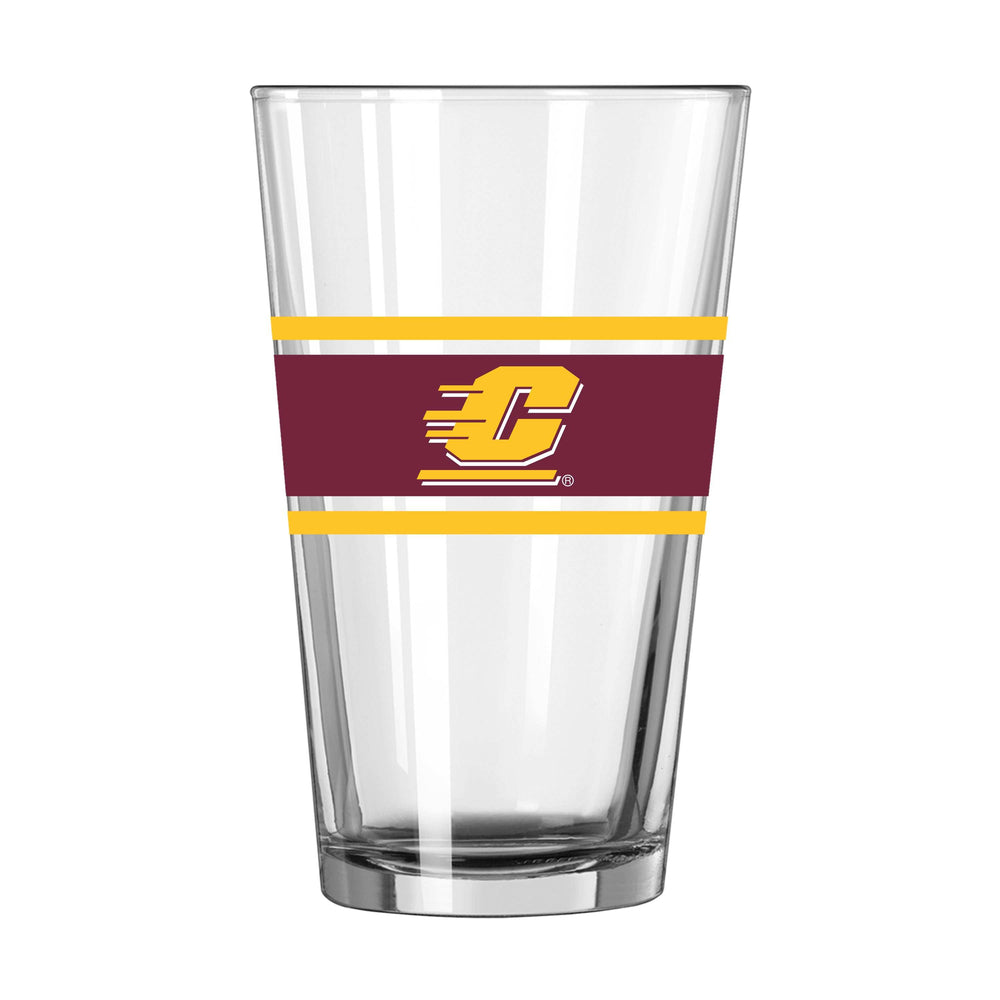 Central Michigan 16oz Stripe Pint Glass - Logo Brands - Flyclothing LLC