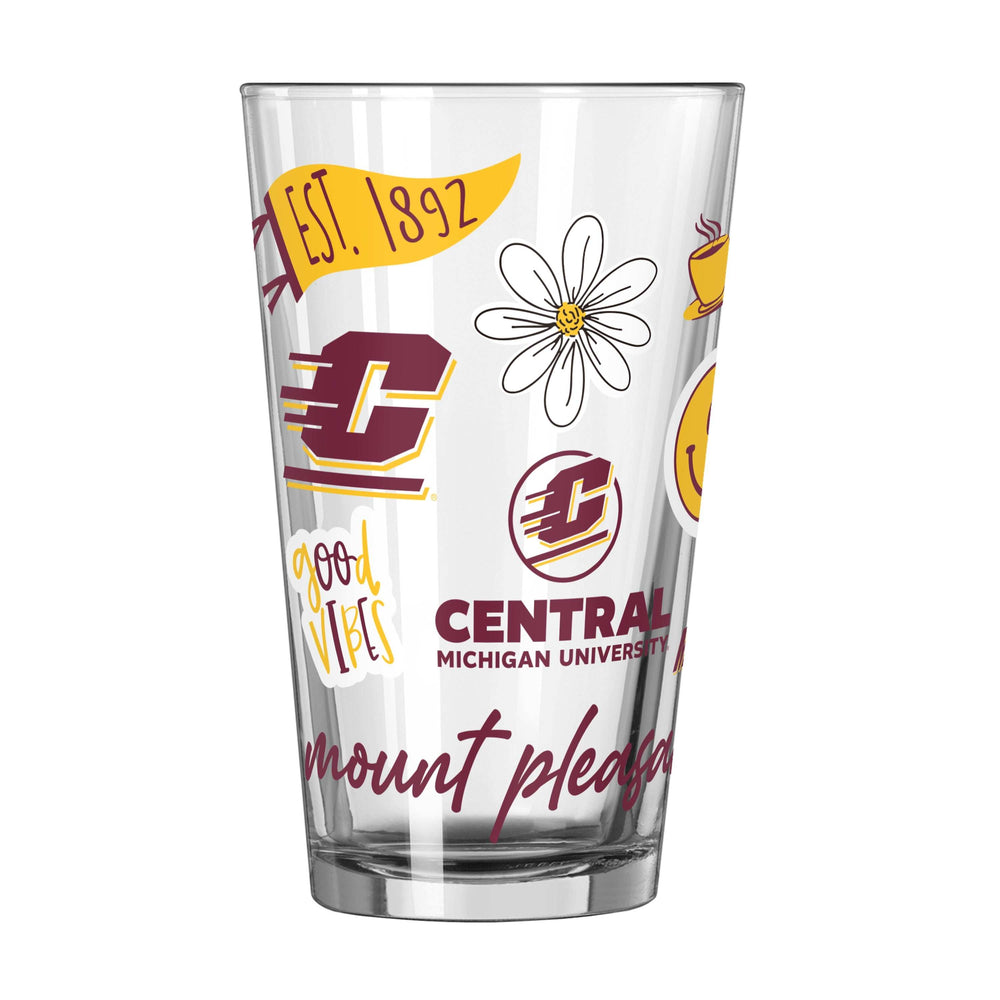 Central Michigan 16oz Native Pint Glass - Logo Brands - Flyclothing LLC