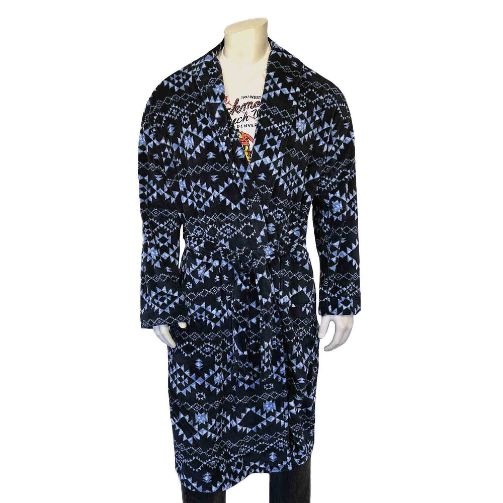 Rockmount Ranch Ware Plush Adult Western Robe in Navy - Rockmount Clothing - Flyclothing LLC