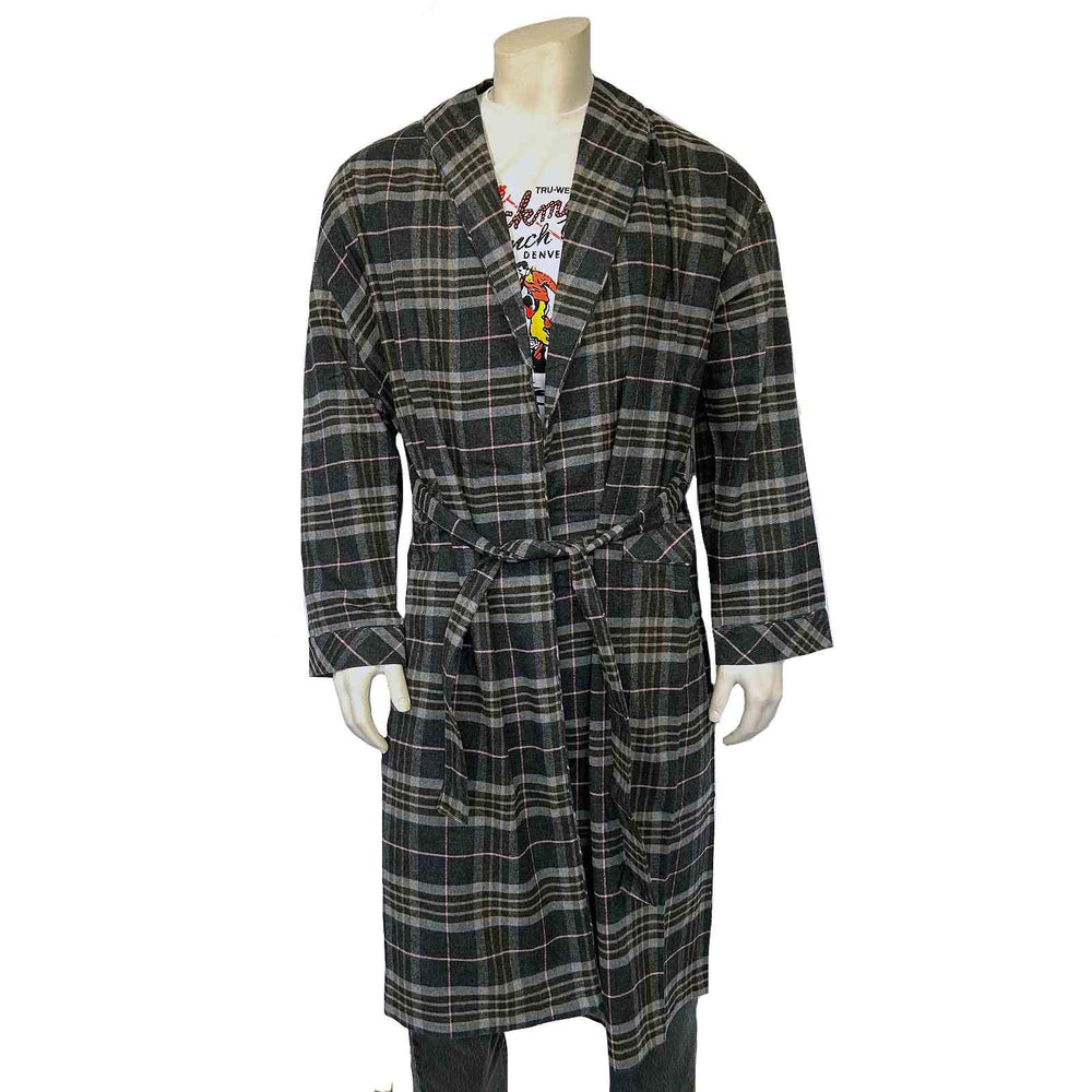Rockmount Ranch Ware Western Adult Flannel Robe in Charcoal - Rockmount Clothing - Flyclothing LLC