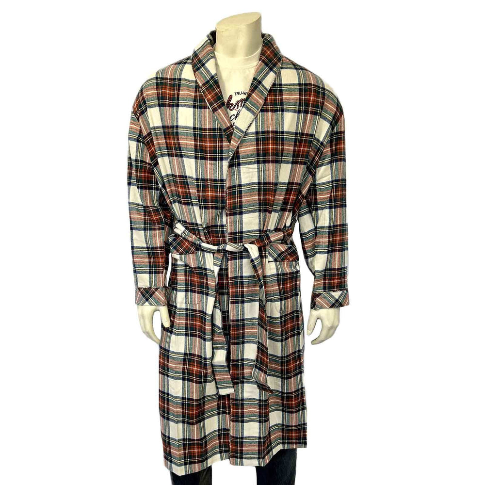 Rockmount Ranch Ware Western Adult Flannel Robe in Natural - Rockmount Clothing - Flyclothing LLC