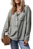 Striped Button Up Long Sleeve Shirt - Trendsi - Flyclothing LLC