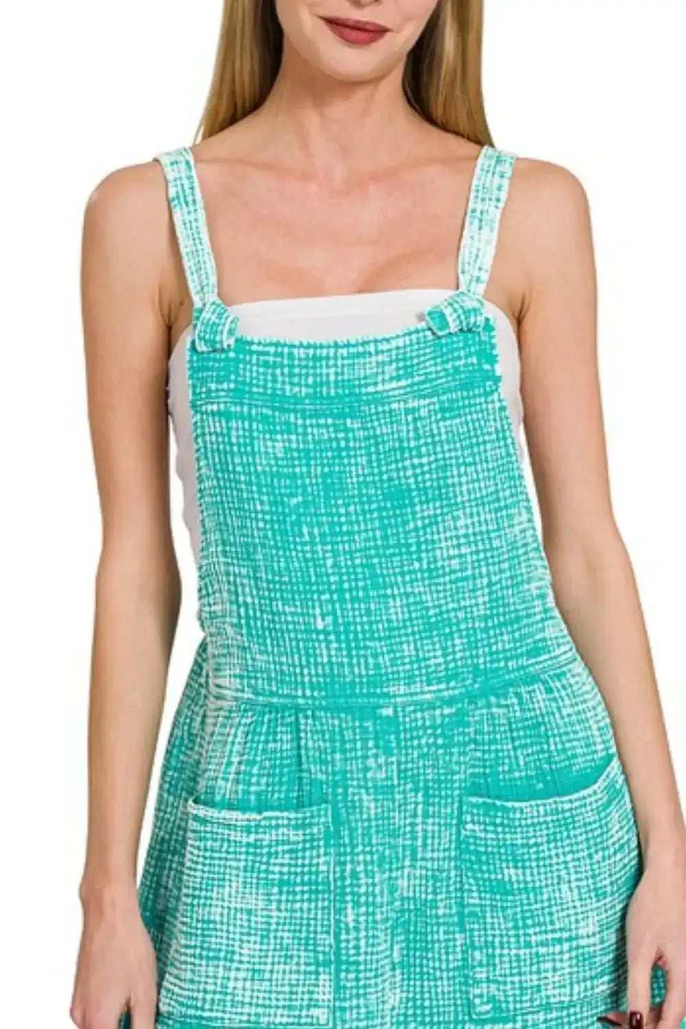 Zenana Woven Double Gauze Acid Washed Romper - Trendsi - Flyclothing LLC