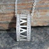 LOAS1375 - Rhodium Plating 925 Sterling Silver Chain Pendant with AAA CZ in Clear - Alamode - Flyclothing LLC