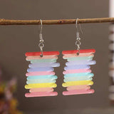 Acrylic Rainbow Dangle Earrings - Trendsi - Flyclothing LLC