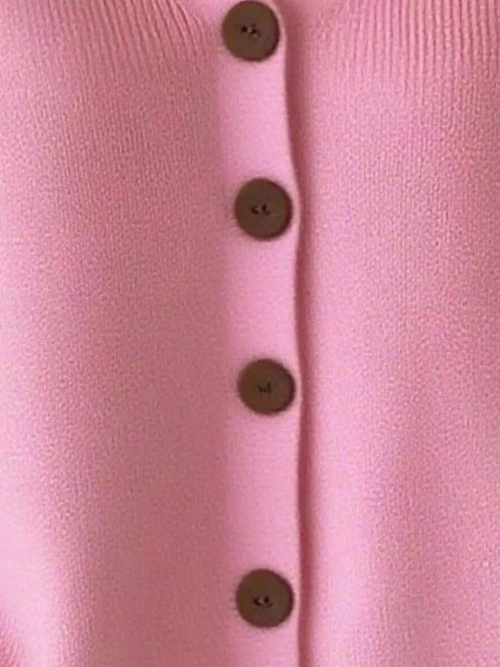 Full Size Button-Front V-Neck Cardigan Plus Size - Trendsi - Flyclothing LLC