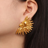 Titanium Steel Gold-Plated Earrings - Trendsi - Flyclothing LLC