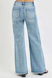 RISEN Full Size Mid Rise Wide Jeans with Front Patch Pocket Plus Size - Trendsi - Flyclothing LLC
