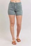 Judy Blue Full Size Hw Garment Dyed & Back Pkt Embroidery Shorts Plus Size - Trendsi - Flyclothing LLC