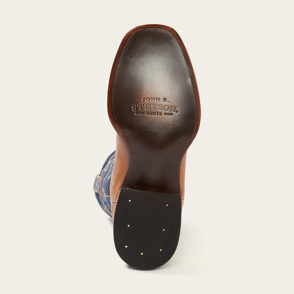 Stetson Casper Tan & Blue Matte Cowboy Boot - Stetson - Flyclothing LLC