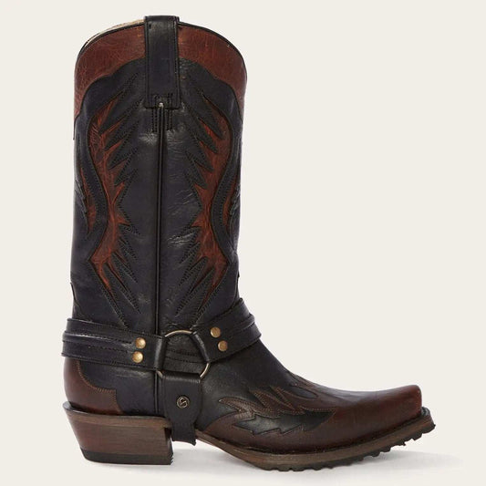 Stetson Biker Outlaw Oiled Leather Cowboy Boot - Stetson - Flyclothing LLC