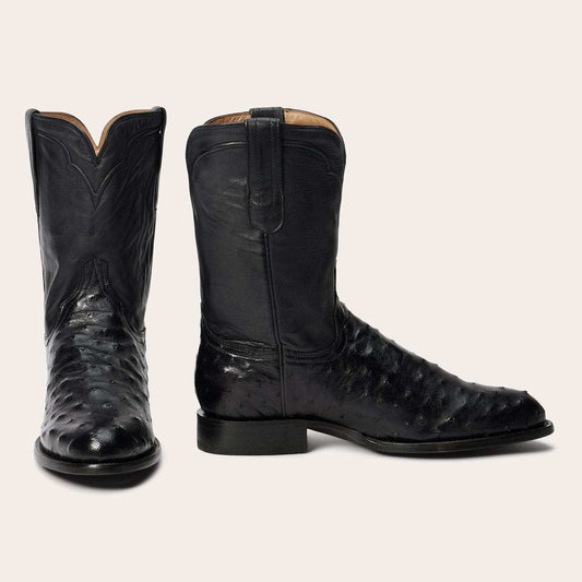 Stetson Austin Ostrich Roper Boots - Stetson - Flyclothing LLC