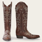 Stetson Adeline Burnished Brown Back Zip Cowboy Boot - Stetson - Flyclothing LLC