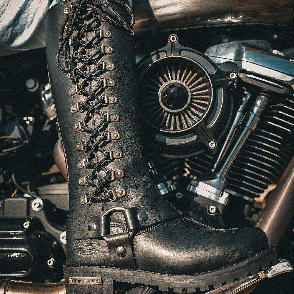 Outrida - Ladies Motorcycle Biker Leather Boots - Unik Just for Bikers - Flyclothing LLC