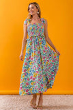 BiBi Floral Ruffle Trim Smocked Cami Dress - Trendsi - Flyclothing LLC