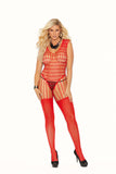 Elegant Moments Red Crochet Net Bodystocking 12021q - Elegant Moments - Flyclothing LLC