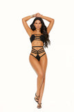 Elegant Moments Black 2 Pc Strappy Opaque Set 12033 - Elegant Moments - Flyclothing LLC