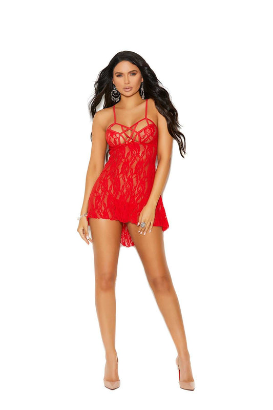 Elegant Moments Red Babydoll & G-String 12037 - Elegant Moments - Flyclothing LLC