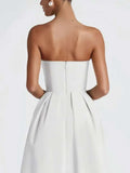 Solid Color Tube Midi Dress - Trendsi - Flyclothing LLC