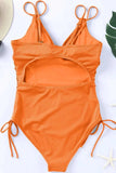 Drawstring Plunge One-Piece Swimwear - Trendsi - Flyclothing LLC