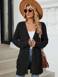 Pocketed Open Front Long Sleeve Cardigan - Trendsi - Flyclothing LLC