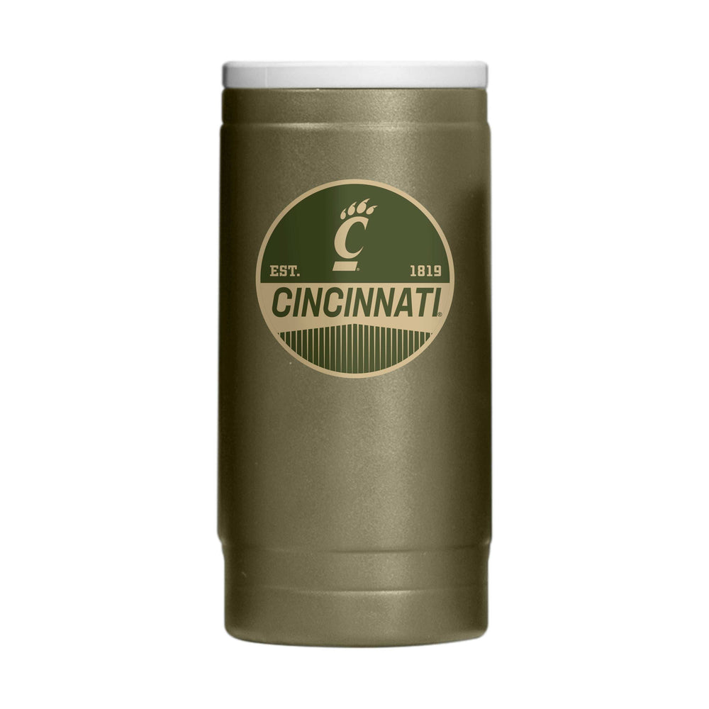 Cincinnati 12oz Badge Powdercoat SlimCan Coolie - Logo Brands - Flyclothing LLC