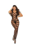Elegant Moments Crochet Footless Bodystocking With Open Crotch - Elegant Moments - Flyclothing LLC