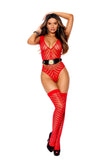 Elegant Moments Red Teddy & Stockings 12142 - Elegant Moments - Flyclothing LLC