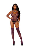 Elegant Moments Merlot Teddy & Stockings 12145 - Elegant Moments - Flyclothing LLC