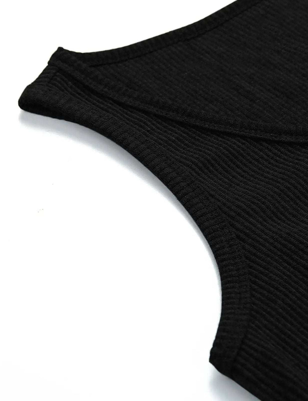 Ribbed V-Neck Wide Strap Tank - Trendsi - Flyclothing LLC