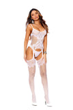 Elegant Moments White Suspender Bodystocking 12163 - Elegant Moments - Flyclothing LLC
