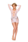 Elegant Moments White Long Sleeve Mini Dress 12168 - Elegant Moments - Flyclothing LLC