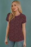 Animal Print Round Neck Short Sleeve T-Shirt - Trendsi - Flyclothing LLC