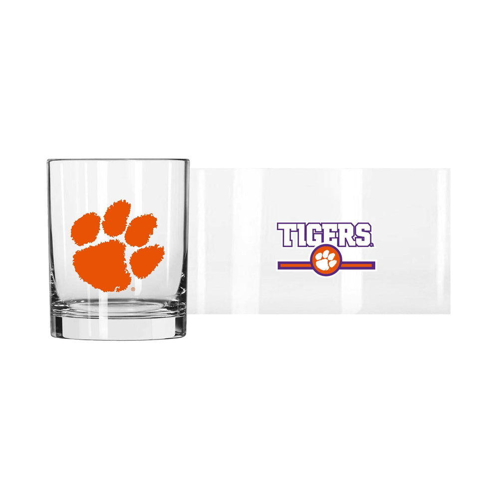 Clemson 14oz Letterman Rocks Glass - Logo Brands - Flyclothing LLC