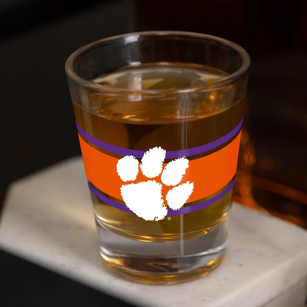 Clemson 2oz Stripe Shot Glass - Logo Brands - Flyclothing LLC