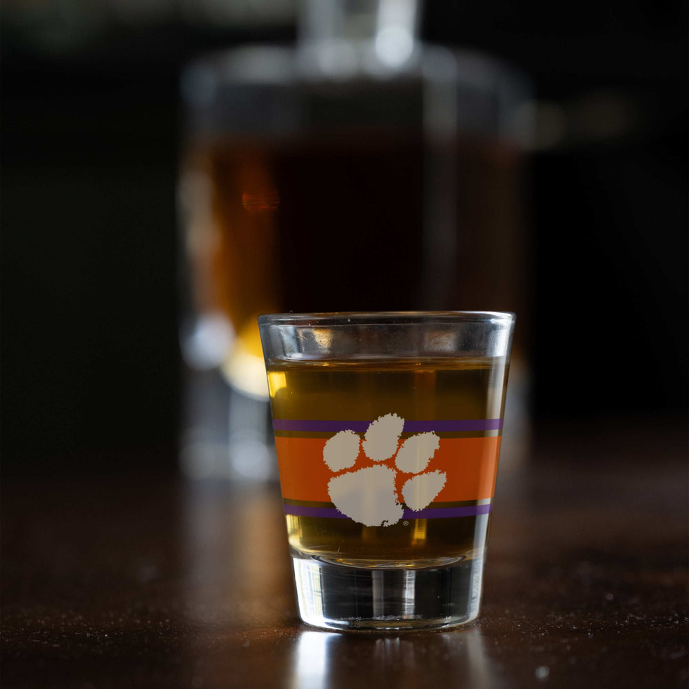 Clemson 2oz Stripe Shot Glass - Logo Brands - Flyclothing LLC