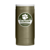 Clemson Badge Powder Coat Slim Can Coolie - Logo Brands - Flyclothing LLC