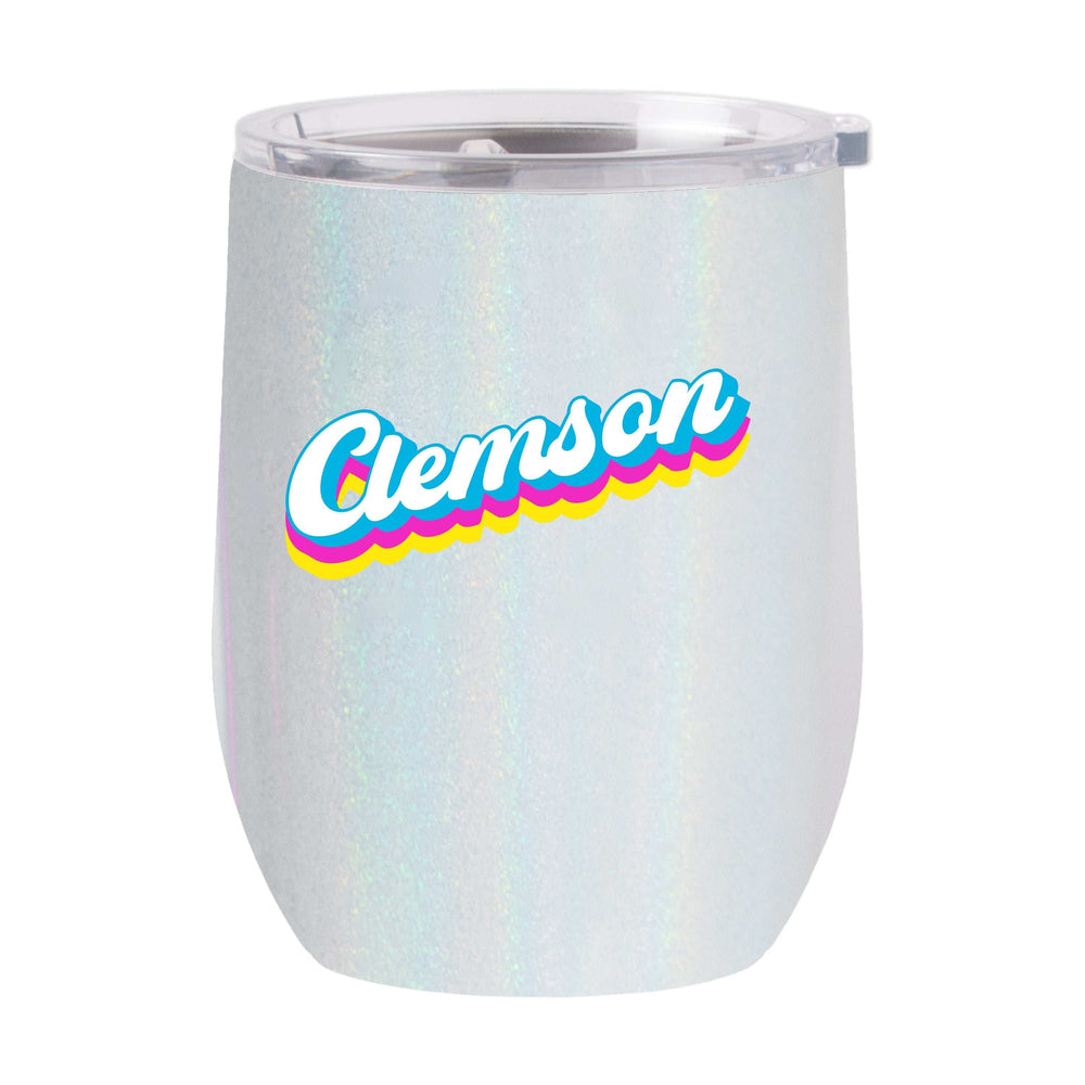 Clemson 16oz Shadow Iridescent Curved Tumbler - Logo Brands - Flyclothing LLC