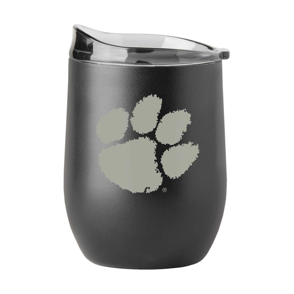 Clemson GunMetal 16oz Black Powder Curved Beverage - Logo Brands - Flyclothing LLC