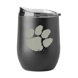 Clemson GunMetal 16oz Black Powder Curved Beverage - Logo Brands - Flyclothing LLC