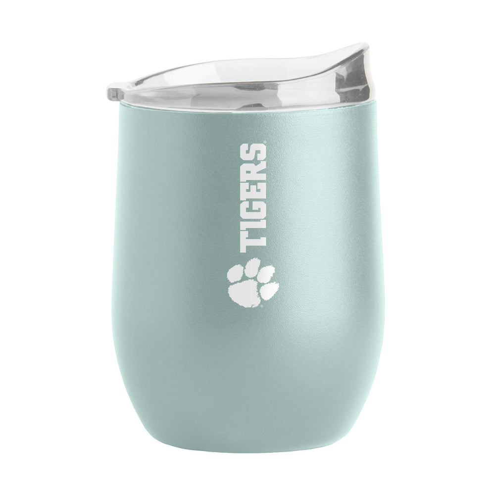 Clemson 16oz Vertical Powder Coat Curved Beverage - Logo Brands - Flyclothing LLC